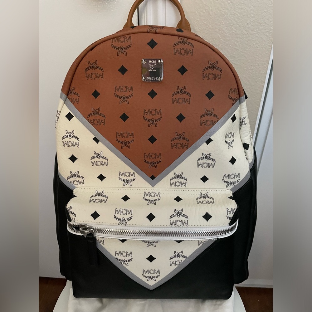 Used MCM Medium Tricolor Mens Backpack